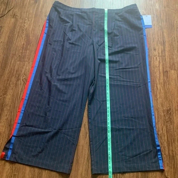 LA LIGNE X TARGET Pant Wide Leg Trousers Side Stripe Navy & Red Size 4X New - Picture 6 of 12